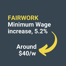 Fairwork Commission Minimum Wage Decision 

They have just announced an increase of 5.2% or $40per week

The modern award minimum wage will rise by 4.6 percent for wages above $869.60 per week. For those below that figure, they will receive around $40 per week increase.

The mode