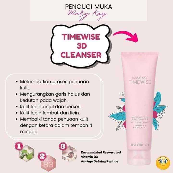 @adibahnoor Haii alls saya nak share pencuci muka kegemaran saya🥰. Iaitu...Mary Kay Timewise 3D😍. Pertama kali guna pencuci muka ni, terus saya jatuh cinta. Sebab lembut ja dimuka. Muka bersih dan pipi kembali firm. wasap.my/+60188724524/c…