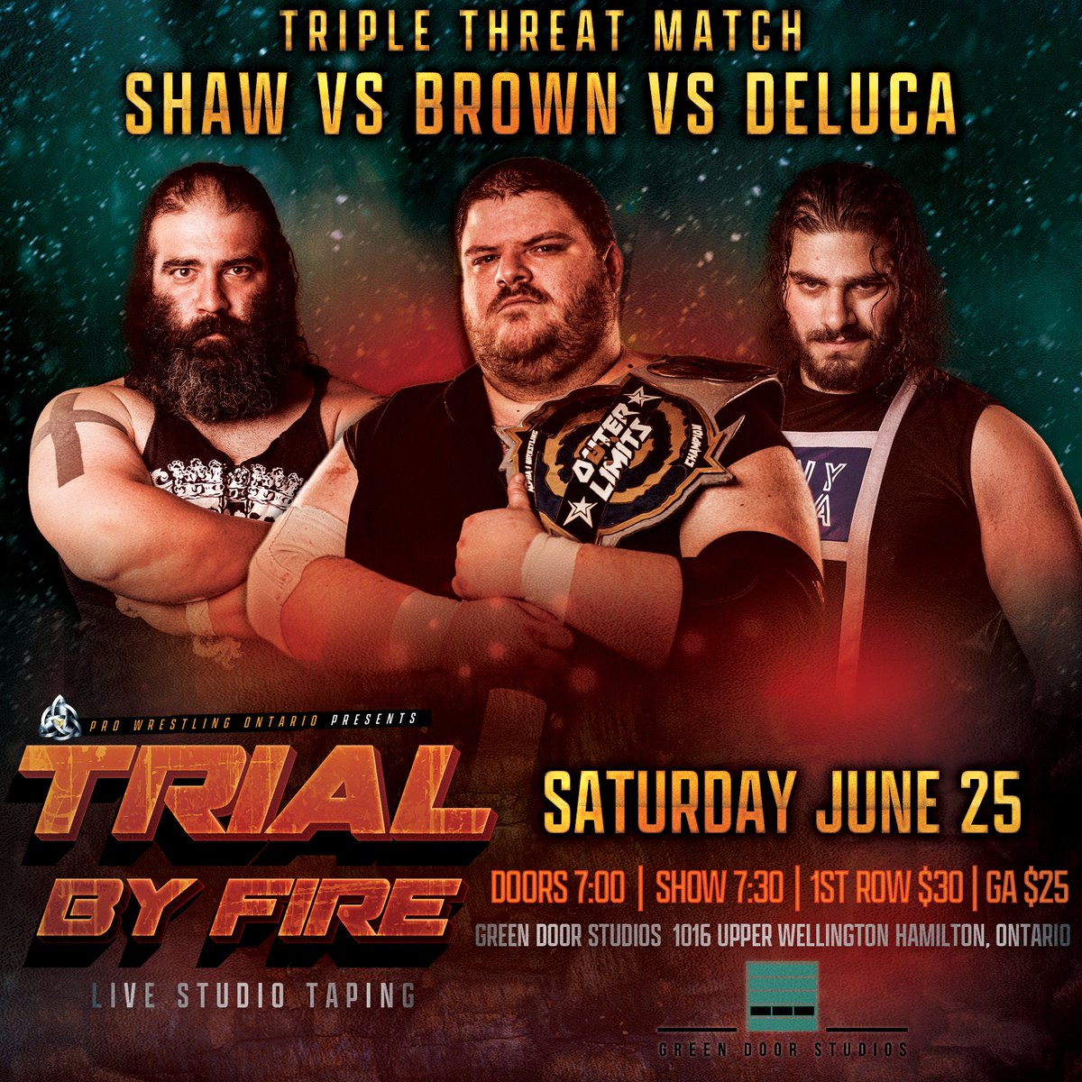 Get Ready For A Fight!

@GrinderMarkShaw  @renownedbrown & @jonny_deluca are no stranger to one another. All three have competed in The #IronCupTournament as well as the #TriosDivision within #PWO & on June 25th at #TrialByFire they will meet in a #TripleThreatMatch!

#PWOisBACK