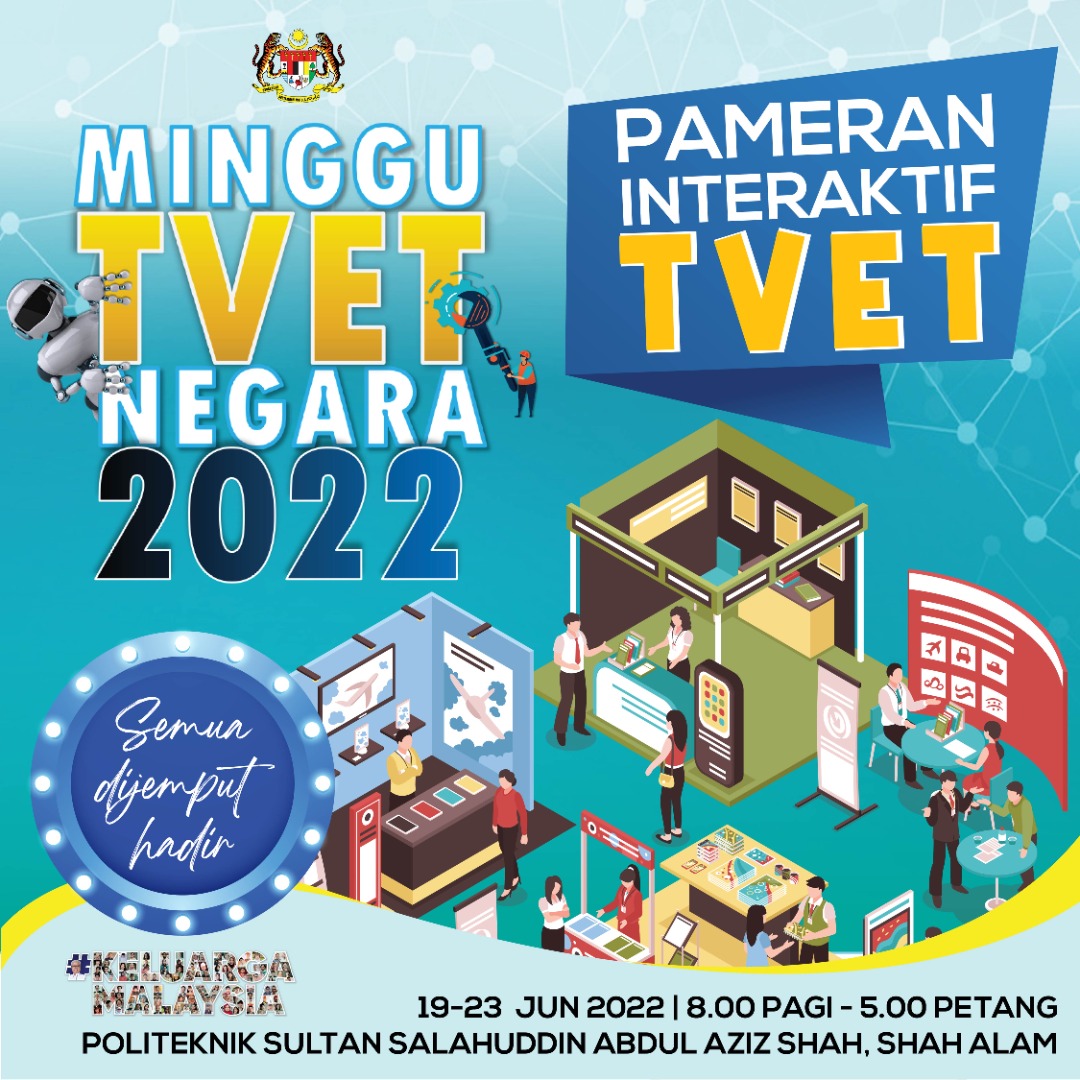 PTSB_edu's tweet photo. Nak kenal dunia TVET? apa kelebihan TVET?  Pengajian TVET di Malaysia? 11 kementerian yang menawarkan bidang pengajian TVET akan mengadakan pameran interaktif TVET sempena Minggu TVET Negara 2022
Jom sertai kami.
#tvetpilihankeluargamalaysia
#welovepolycc
#menangbersama https://t.co/iBZscHW8Pg
