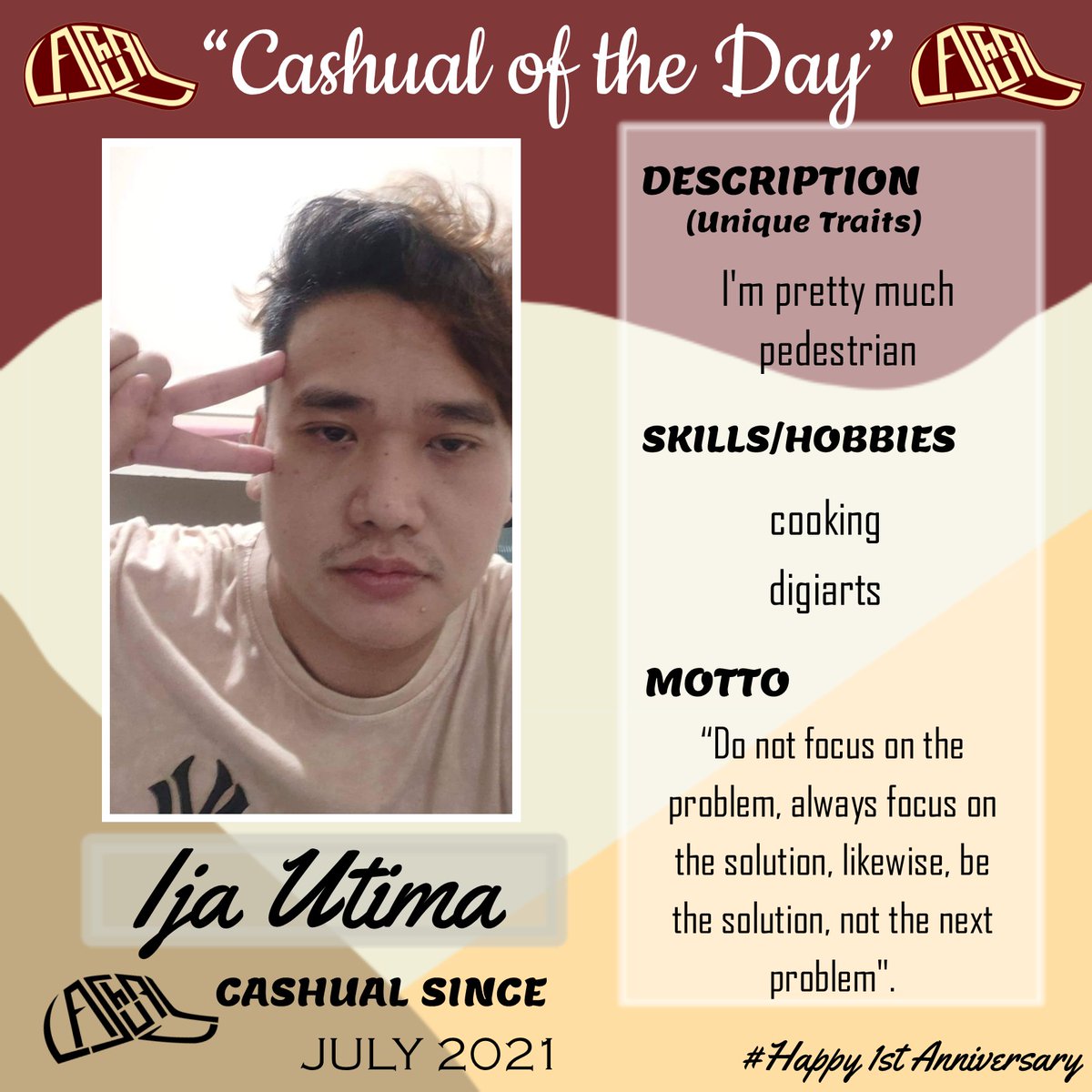 OfficialCashual's tweet photo. "Cashual of the Day"
📸 iJa Ultima - Cashual #15 @DipaphyU 

#CashualOfTheDay 
#CashualsFirstAnniversary https://t.co/rifUiOL1W1