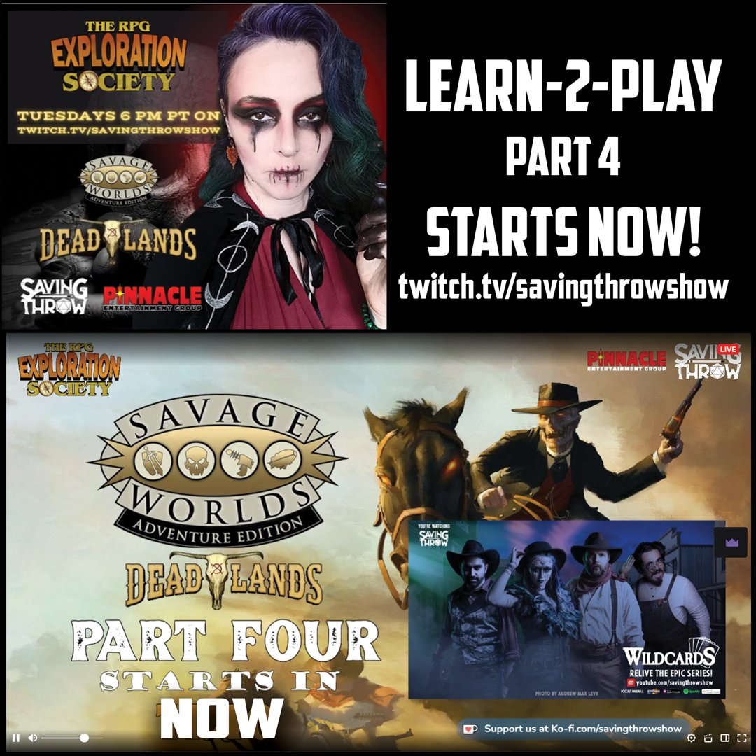 PEG_Games's tweet photo. 🧙‍♀️Learn-2-Play Savage Worlds tonight with the Saving Throw crew! Starts NOW! 🎲 
https://t.co/3igxOc8ZJu
#weplaysavageworlds #ttrpg #savingthrow #savageworlds https://t.co/4ewNHtKTuq