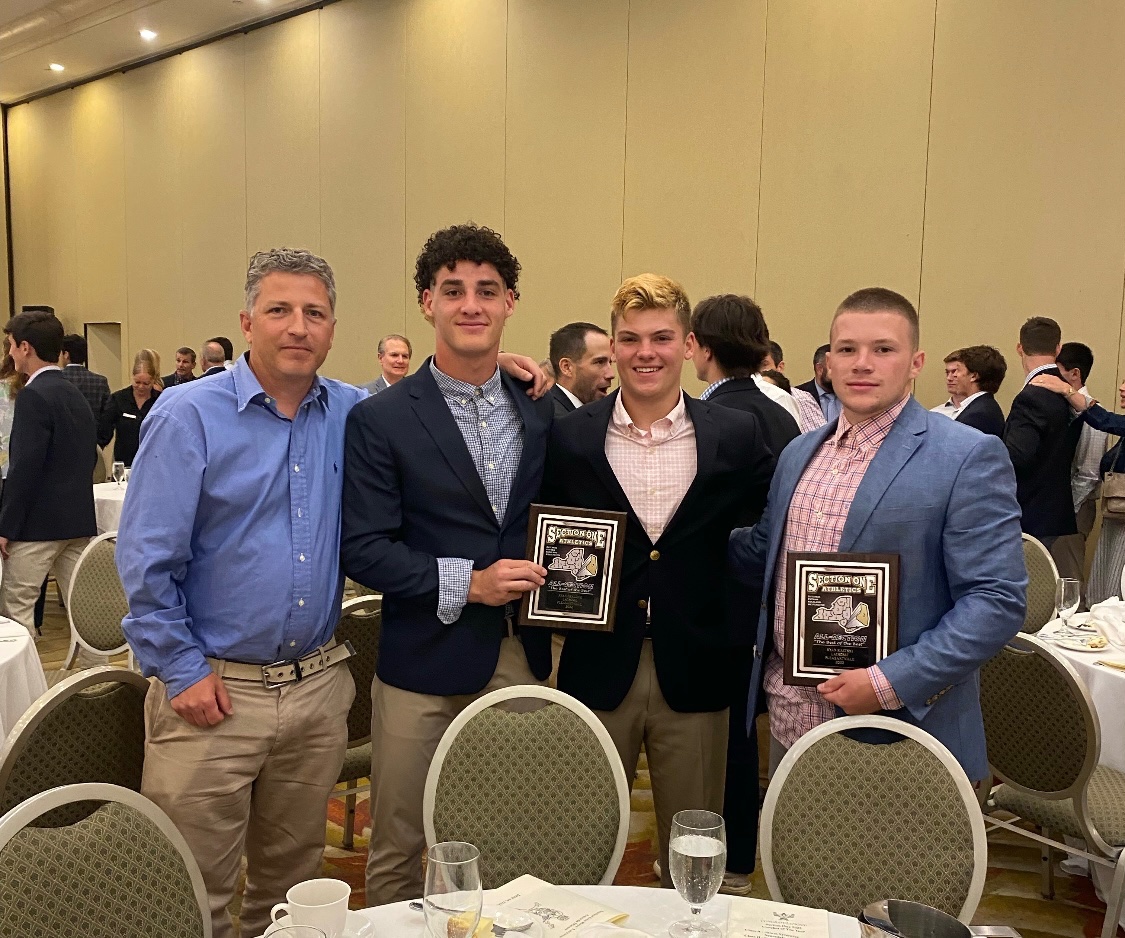 Coach Kear, Ryan Challice, Ryan Raefski and Daniel Picart representing PVille at the 
All-Section dinner tonight.

#TOGETHER