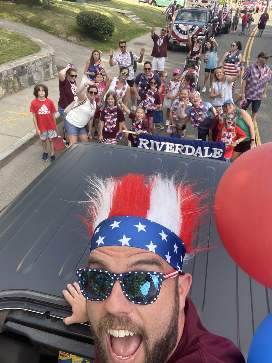 Another great #Dedham #FlagDay parade in the books! Thank you to our #PTO and families who walked with us!!

@PrincipalParis might’ve found his next hairstyle tonight, too!!

<a href="/DedhamSchools/">Dedham Public Schools</a> <a href="/DedhamThrives/">Town of Dedham</a>