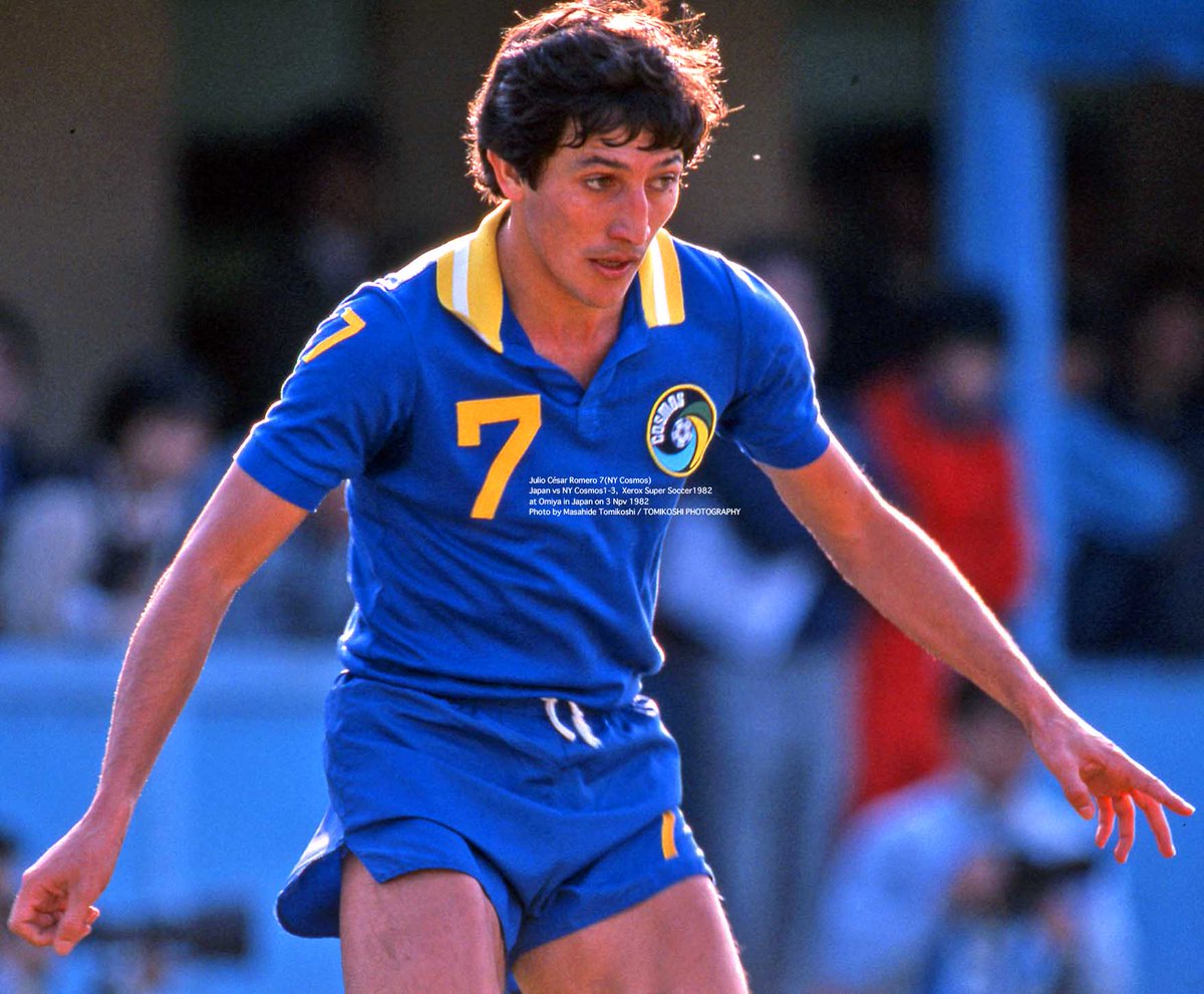 フリオ・セサル・ロメロ（NYコスモス）
Julio César Romero 7(NY Cosmos)
Japan vs NY Cosmos1-3,  Xerox Super Soccer1982 
at Omiya in Japan on 3 Npv 1982  
Photo by Masahide Tomikoshi / TOMIKOSHI PHOTOGRAPHY