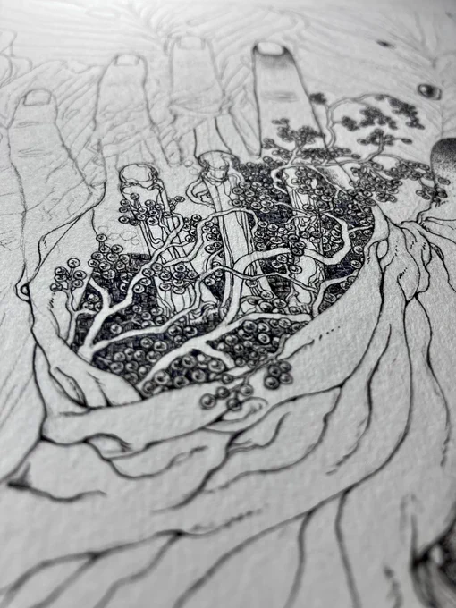 おやすみなさい#ペン画 #丸ペン #絵 #制作過程 #art #illustration #drawing #penandink #mappingpen #wip 