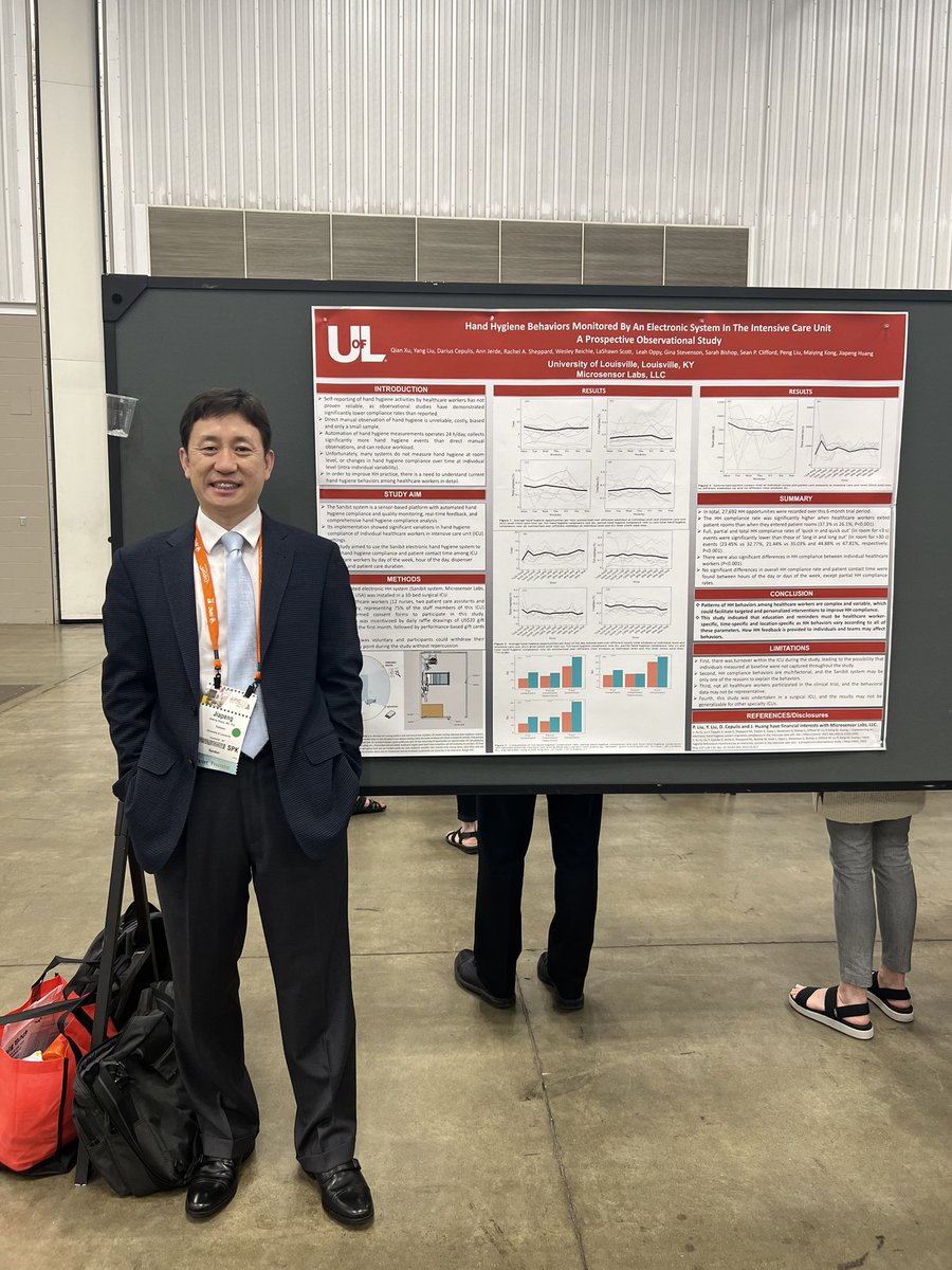 jiapenghuang's tweet image. Our research on #handhygiene behaviors with #sanibit by @microsensorlabs from @UofLHealth @uoflmedschool at #APIC2022 Association for Professionals in Infection Control and Epidemiology. Excellent meeting and so many opportunities!