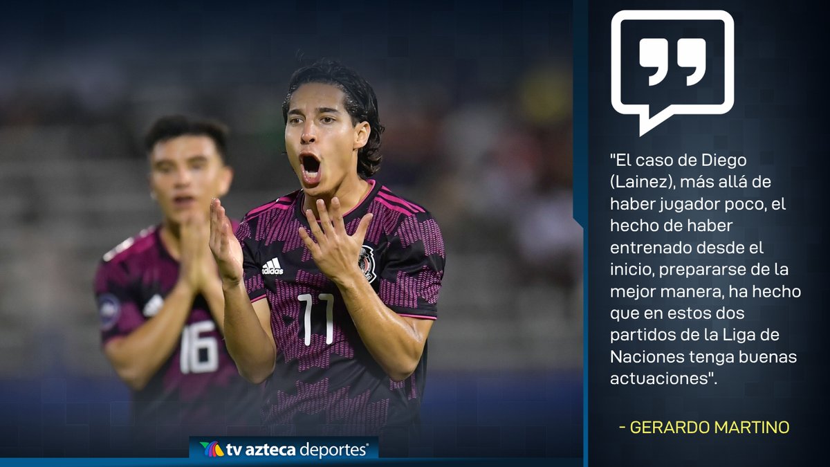 AztecaDeportes's tweet photo. ¡Simplemente factor Lainez!🔝
Martino cree que Lainez es de lo positivo de México en preparación a Qatar 2022.
¿Se habrá ganada un lugar en el mundial?
#MiPolloEs
#JamaicavsMéxico
#México #SelecciónMexicana #Qatar2022 #Futbol #Soccer https://t.co/kluhibFVsf