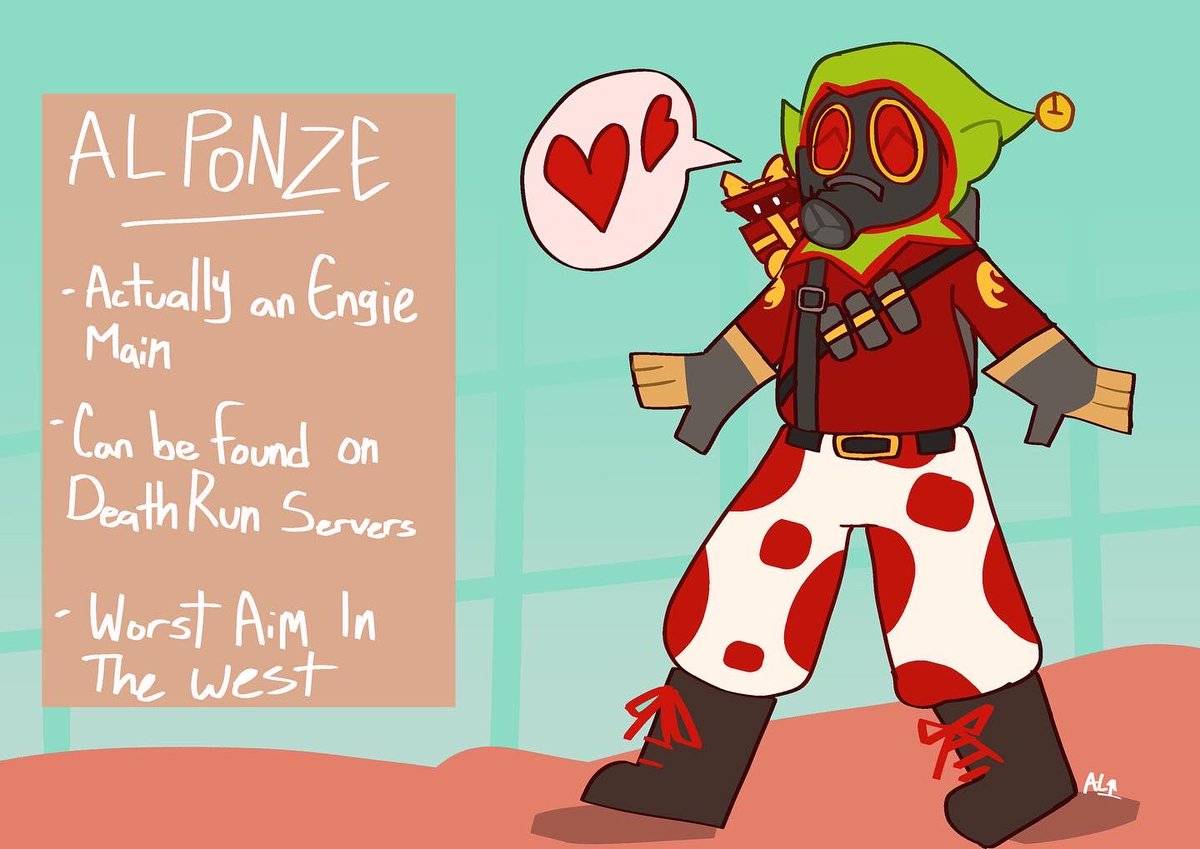 ALudicity's tweet photo. Decided to draw my lil Pyro Loadout #TF2 https://t.co/ELaOJjWVfQ