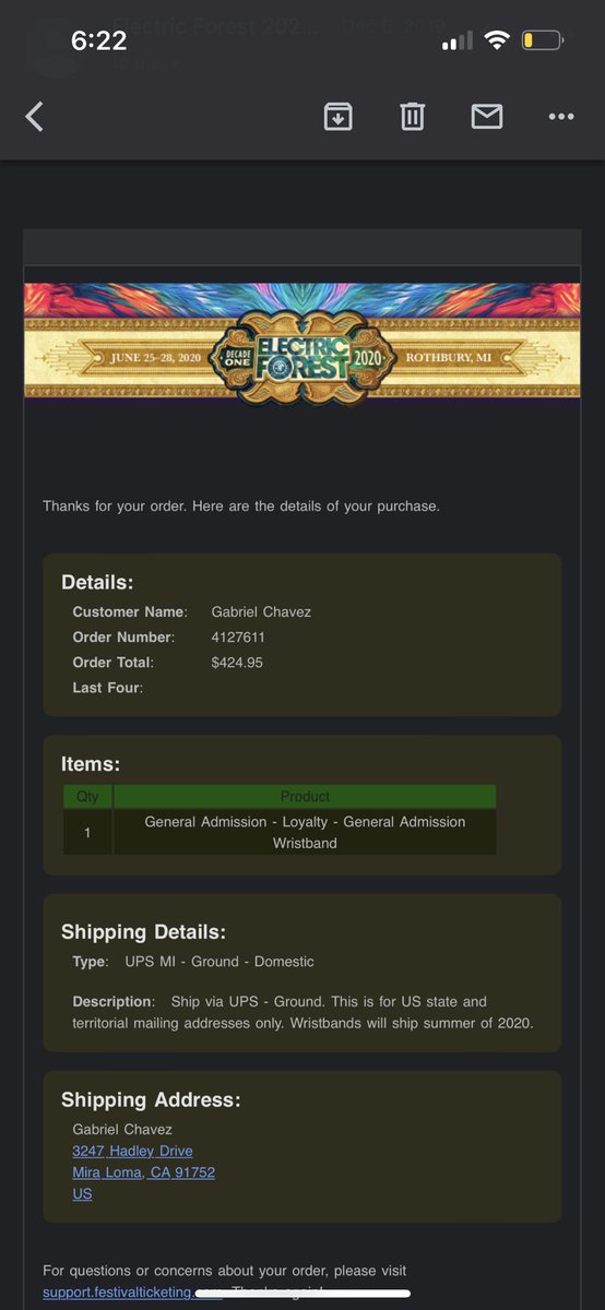 chavez15polo's tweet photo. $400 obo! Electric forest GA wristband #ElectricForest https://t.co/ScKSbT4G6z