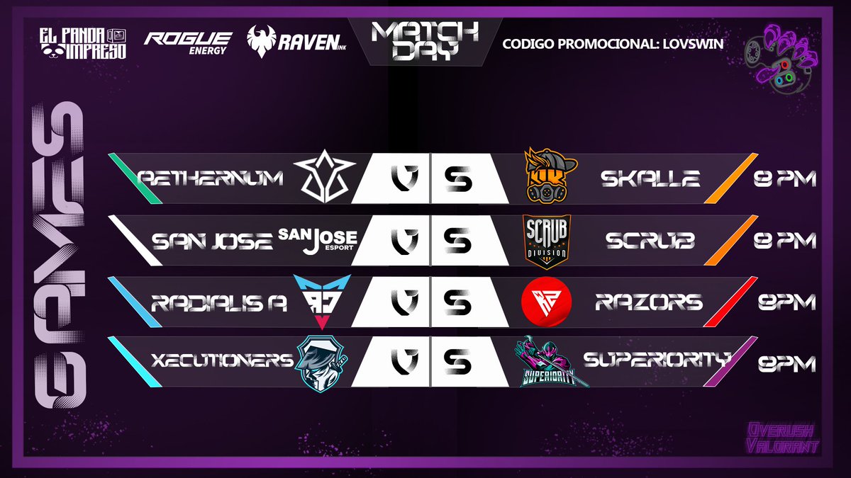 Reverseleague_'s tweet photo. Ya están todos en vivo!! Por medio de Instagram encontrarán los links!
@LOVSValorant
@Skalle_ec
@sanjoseesport
@ScrubDivision
@RadialisRC
@Razors_Esports
@xecutioners
@PRSuperiority
#Aethernum https://t.co/i8WxT0iQVw
