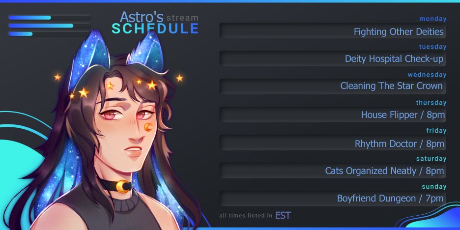 AstroDvstt's tweet photo. Excuse my voice during streams this week, your deity is a little bit sick.
-
Template: @/zixiaTV
Art: @/laharen1
-
Stream: #astroscosmos
Art: #artstro
Covers: #astrovocals
Twitch: https://t.co/XBEpR8KRfl
#astroscosmos #ENVtuber #Vtuber https://t.co/93wwiPw6DU