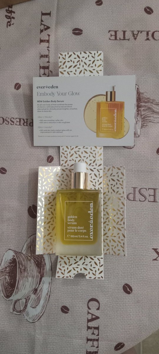 kristydou's tweet photo. @Influenster Look what came in today, my first ever #Voxbox @everedenbrand Embody Your Glow 
New Golden Body Serum 😍 https://t.co/Q5ulOGEXyf