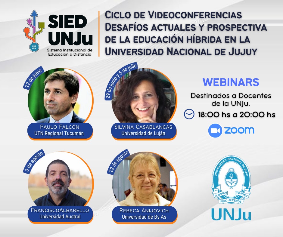 #webinars de #FormaciónDocente 
👉 Agenda estas fechas para actualizar y adquirir nuevos conocimientos, como parte del nuevo modelo de #Hibridación en nuestra Universidad Nacional de Jujuy #UNJu <a href="/unjuonline/">Universidad Nacional de Jujuy</a>

#EducaciónADistancia #Capacitación #FormacionProfesional
#educacion