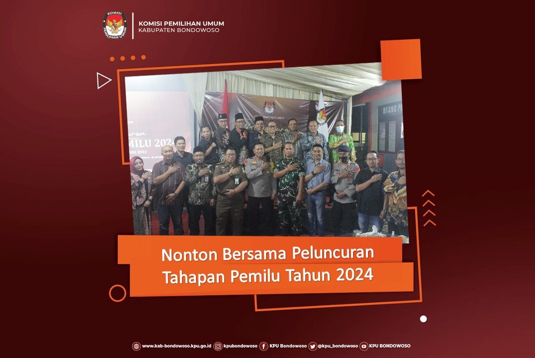 KPU_BONDOWOSO's tweet photo. #TemanPemilih, Tahapan Pemilu Tahun 2024 telah dimulai. KPU Bondowoso bersama Bawaslu dan Jajaran Forkopimda menyaksikan Peluncuran Tahapan Pemilu Tahun 2024.  

Selengkapnya cek https://t.co/vJHsAJ2FQN

#KPUMelayani #PemiluSerentak2024 #Integritas24Jam #KPUBondowoso #bendebesah https://t.co/O50YIyTsiA