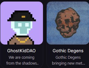 love to see it tbh <a href="/GhostKidDAO/">Ghost Kid</a> <a href="/GothicDegens/">Gothic Degens</a>