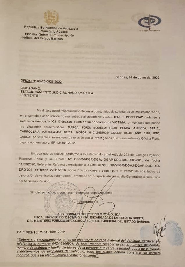 2) Igualmente informamos de la próxima #imputación por parte del Ministerio Público a los 4 funcionarios policiales de Barinas responsables de la #extorsión a los productores campesinos