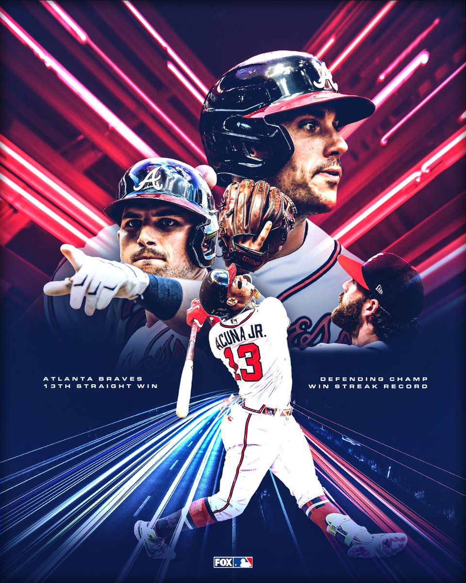 NUMBER 1⃣3⃣ FOR THE BRAVES!

Their win streak becomes the longest of any defending champion in the Expansion Era (since 1961) 🔥