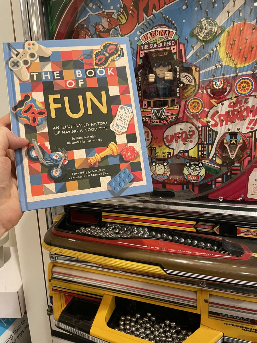 DryspellProds's tweet photo. Many congrats to my brother @RussFrushtick on his debut with The Book of Fun. I’m hoping I can inspire a chapter in the next edition but I’m worried that people wouldn’t want to read a book about this machine. You can buy his book here: https://t.co/MDtMuMPls5 https://t.co/HFGh2SKydd