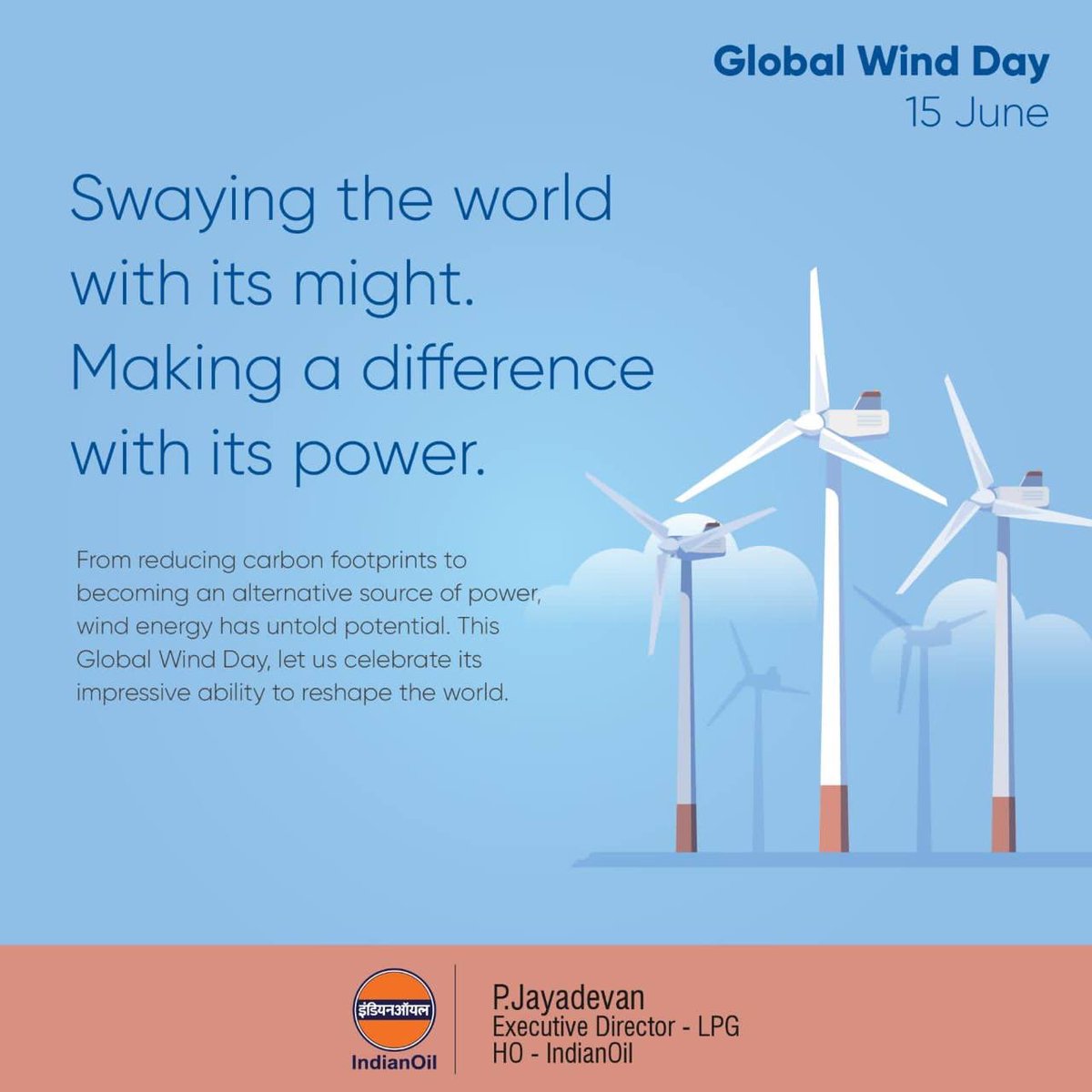 Swaying the world with it’s Might, Making a difference with it’s Power.From reducing carbon footprints to becoming an alternative source of power, wind energy has untold potential. This #GlobalWindDay let us celebrate it’s impressive ability to reshape the World.