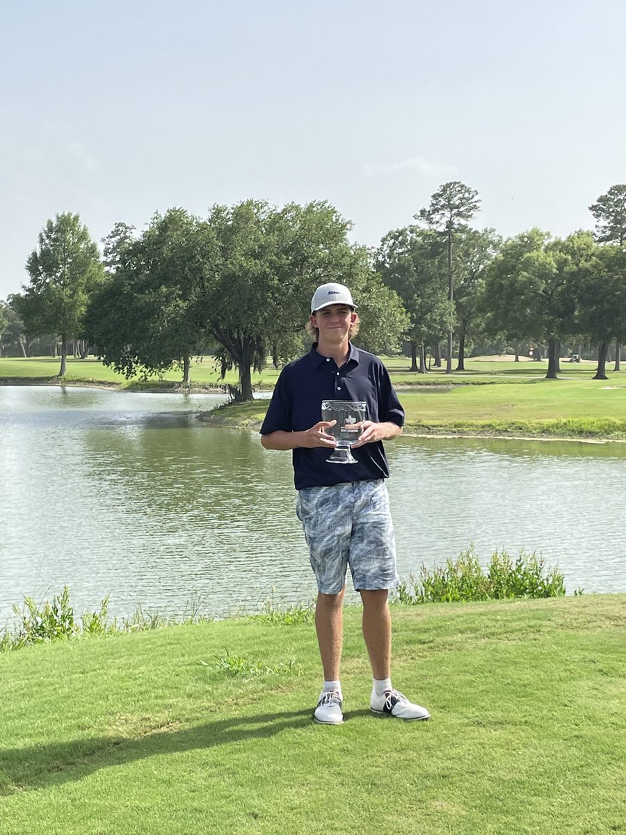 AllenRamsGolf's tweet photo. Yes sir!  We have a champion!  Rising Junior @JacksonFunkhou1 @jfunk_02 wins the @TJGT Cypresswood Showdown with a two day total of -2.  ⛳️ 👏 @Allen_Athletics https://t.co/Rdg7SWPOUm