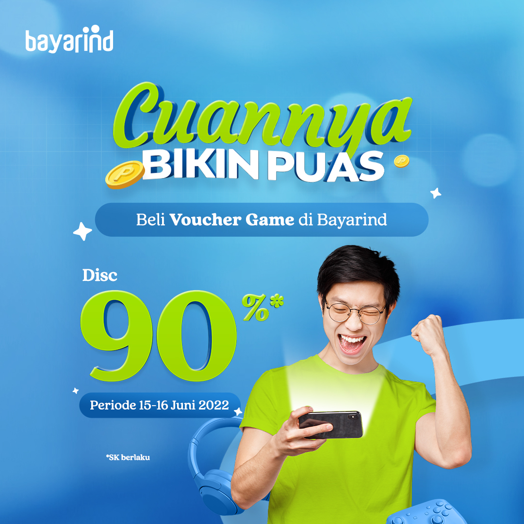 Lagi-lagi ada promo untuk kamu!

Eits, tunggu dulu karena promo ini khusus user baru. Nikmati diskon hingga 90% untuk pembelian voucher game pakai Bayarind.

Promo ini berlaku di tanggal 15-16 Juni 2022. Potongan yang didapat maks. 10rb mulai jam 09.00 WIB.