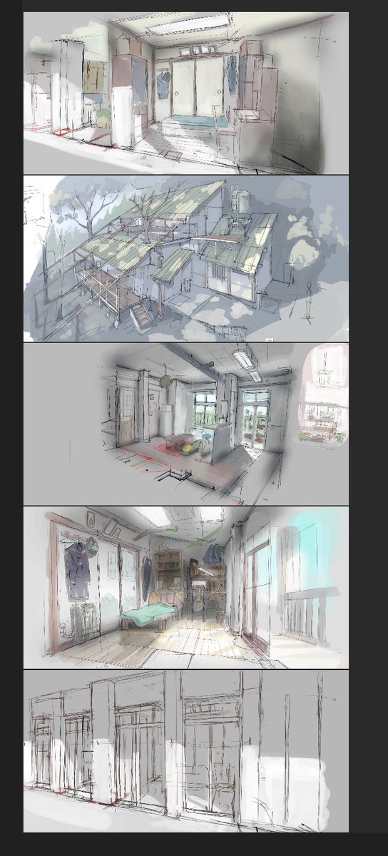 平面図を自由変形してばばーって部屋の設定画描くのは実は結構コスト低い 
