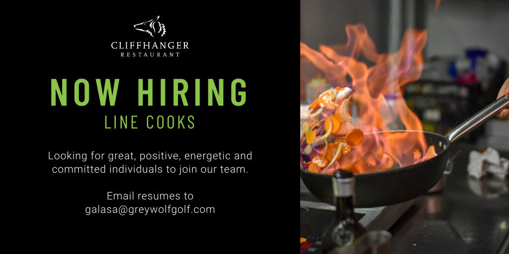 Greywolf Golf Course (@greywolfgolf) on Twitter photo We're hiring Line Cooks at Cliffhanger Restaurant! Email resumes to galasa@greywolfgolf.com. Please share!
.
.
.
#golfgreywolf #greywolfgolfcourse #cliffhangerrestaurant #explorelocal #supportlocal #kootrocks #hellobc #explorebc #travelalberta #invermere We're hiring Line Cooks at Cliffhanger Restaurant! Email resumes to galasa@greywolfgolf.com. Please share!
.
.
.
#golfgreywolf #greywolfgolfcourse #cliffhangerrestaurant #explorelocal #supportlocal #kootrocks #hellobc #explorebc #travelalberta #invermere