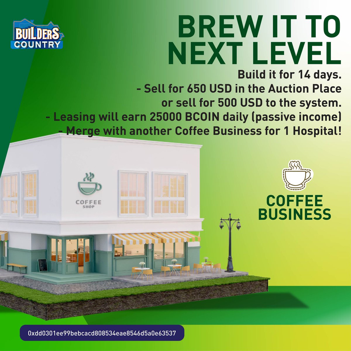Builders Country: Coffee Business - brewing soon in your community! #builderscountry #Build2Earn #build2earn #howtoearnmoneyonline #howtoearn #howtoearnmoney #howtoearnonline #howtoearnmoneyfast #howtoearnextramoney #howtoearnmoneyathome