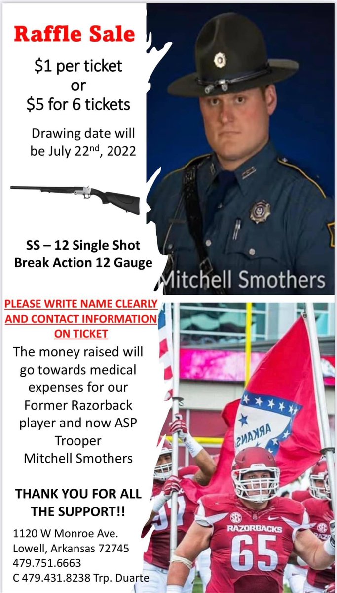 Farq_In_Dogtown (@jfarq18) on Twitter photo This is a former Hog and current Arkansas State Trooper. Please read his story and help his family. <a href="/RazorbackFB/">Arkansas Razorback Football</a> #WPS #Razorbacks This is a former Hog and current Arkansas State Trooper. Please read his story and help his family. <a href="/RazorbackFB/">Arkansas Razorback Football</a> #WPS #Razorbacks