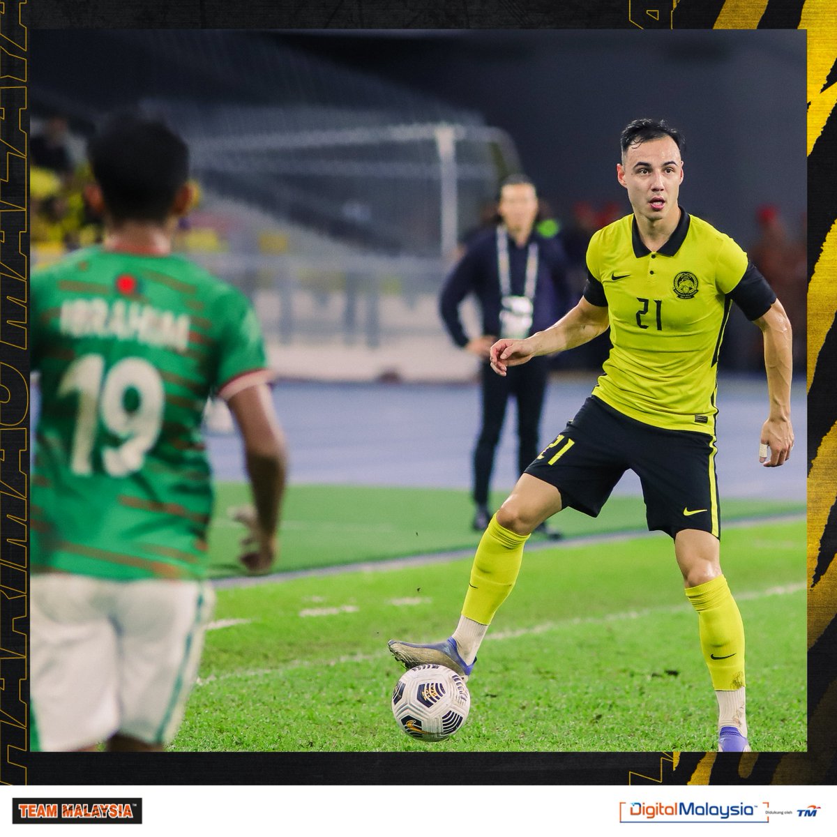 UnifiSports's tweet photo. MOTM untuk perlawanan #MASvBAN β
Menjaringkan gol peribadi pertama untuk #HarimauMalaya β
Kami mulakan hari ini dengan πΈ @Djcools_21. Dia buktikan kepada semua dia memang bermain demi lencana di dada! βπ» π²πΎ#AsianQualifiers #KamiTeamMalaysia https://t.co/bQ7sTCsEPV