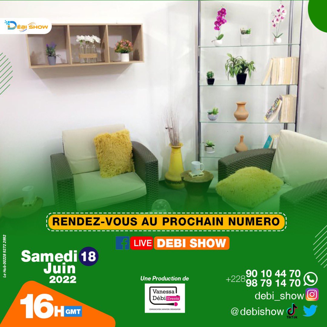 Prochain rendez-vous pris😉

#debishow 👇🏽
facebook.com/ledebishow/
#TgTwittos
