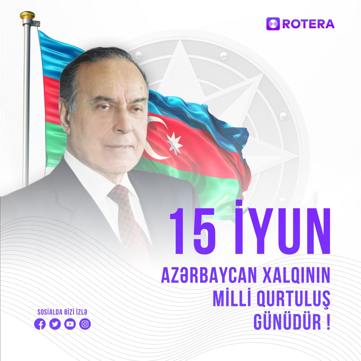 roteragroup's tweet photo. 15 İyun – Milli Qurtuluş Günüdür. Milli Qurtuluş Günü Azərbaycan xalqı üçün sadəcə təqvim bayramı deyil, böyük ictimai, siyasi və tarixi əhəmiyyətə malik bir gündür.

Dizayn: Rotera Group

#15iyun #rotera #roteragroup #milliqurtulusgunu https://t.co/UQXqH8SrgV