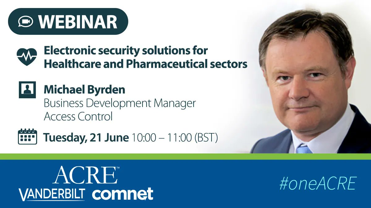 VanderbiltInd's tweet photo. Register now to learn more about our #electronic #securitysolutions for #healthcare and #pharmaceutical in a #webinar presented by Michael Byrden https://t.co/HzFSegk3vE #accesscontrol #intrusioncontrol #videocontrol #biometrics #occupancymanagement #cloudsolutions #OneACRE https://t.co/UeHkyd6vrr