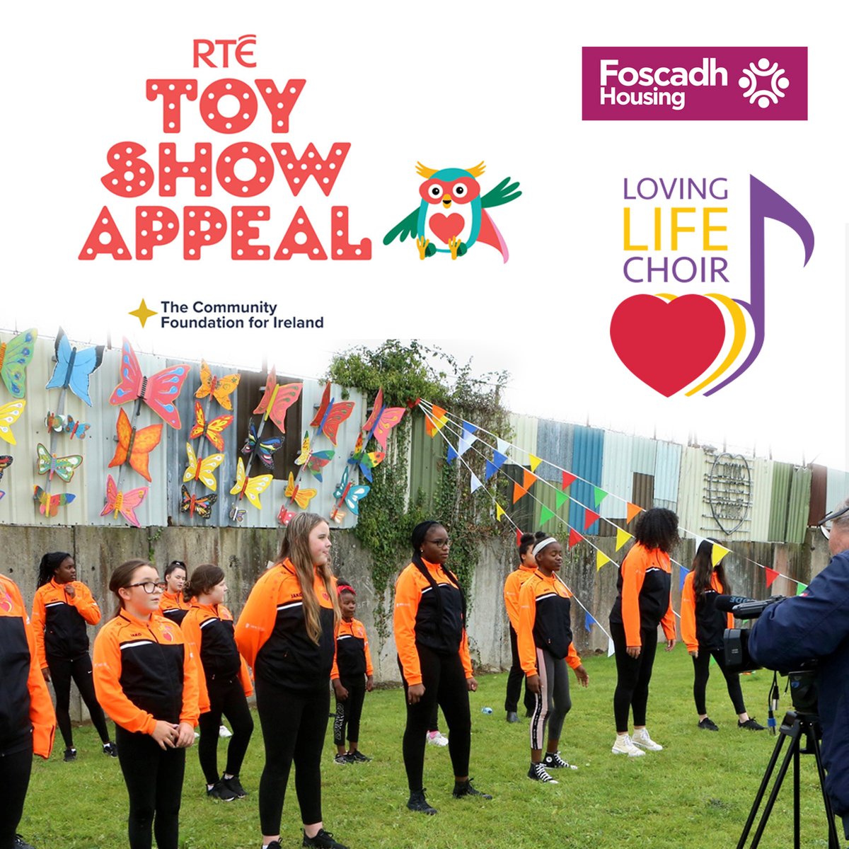 FoscadhHousing's tweet photo. We are thrilled to announce Foscadh Housing has been chosen as one of the lucky recipients of the #rtetoyshowappeal to support the development of our talented community children’s choir, the Loving Life Choir! 💚@RTE@thelatelateshow @communityfoundationireland https://t.co/85YhXlgQwO