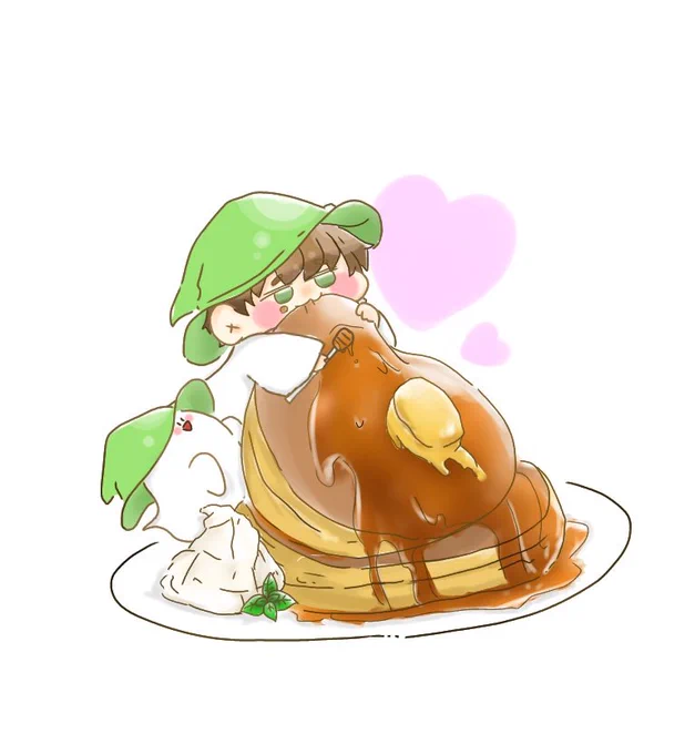 #緑色さんご自由にどうぞ緑くん×パンケーキ 
