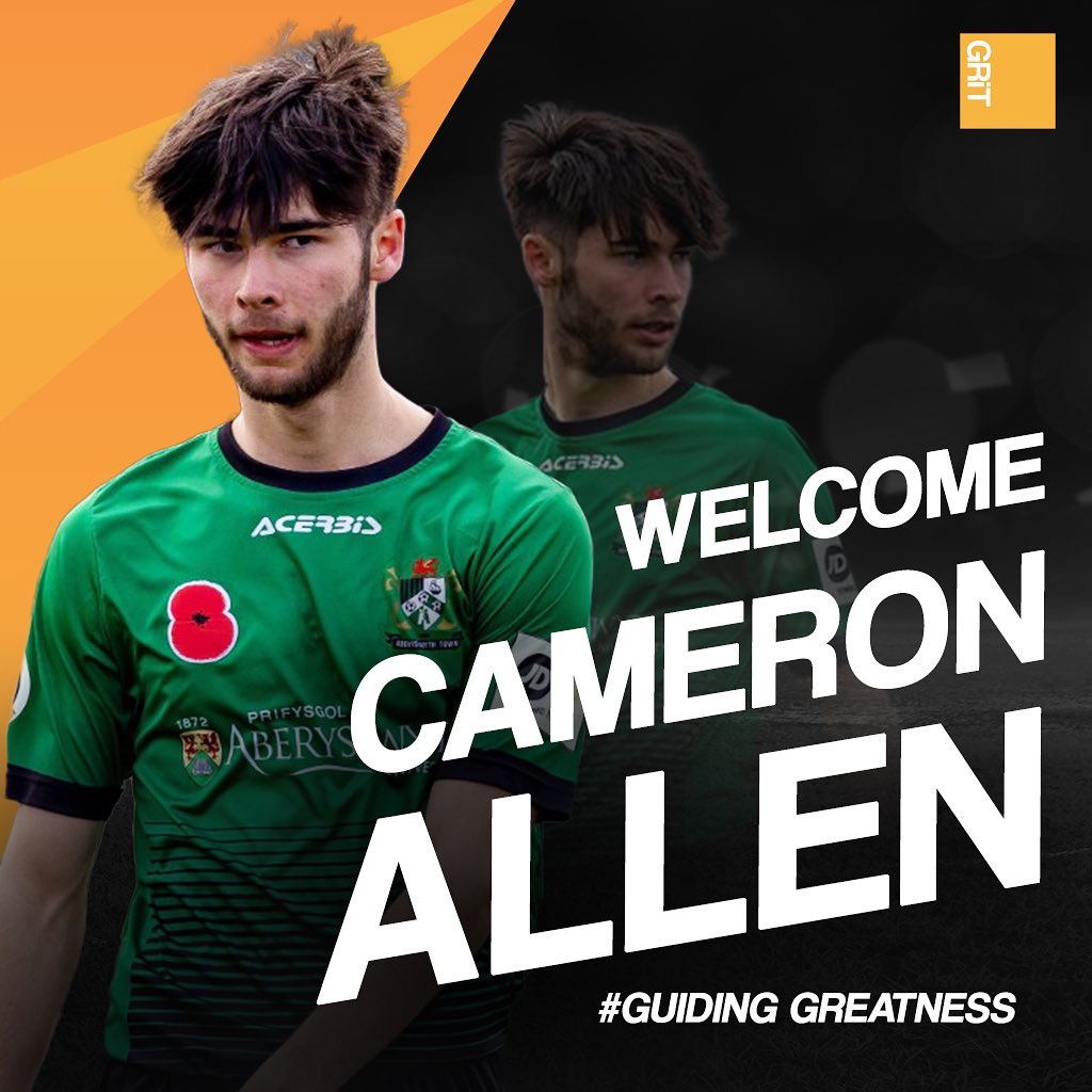 CAMERON ALLEN ⚽️
.
Our goal of helping the best young talent continues as we’re delighted to welcome <a href="/cameron44478580/">Cameron Allen</a> 
.
Making his debut for Aberystwyth Town this year at just 16 years old,  scoring his first senior goal and being awarded a Welsh Schools FA call up!