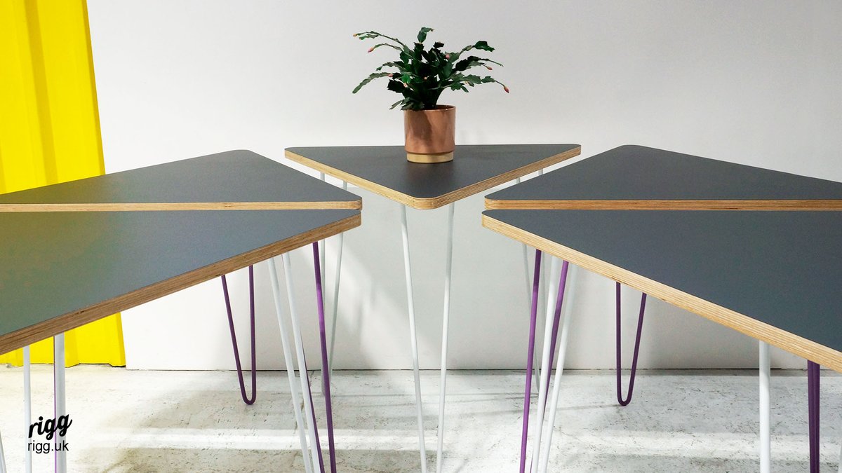 rigguk's tweet image. #SmallTable #CaféTable
Our classic mid-century-style triangular hairpin leg tables are perfect when space is limited. This table adds style and sophistication to any café, coffee chop, canteen or office break out space.