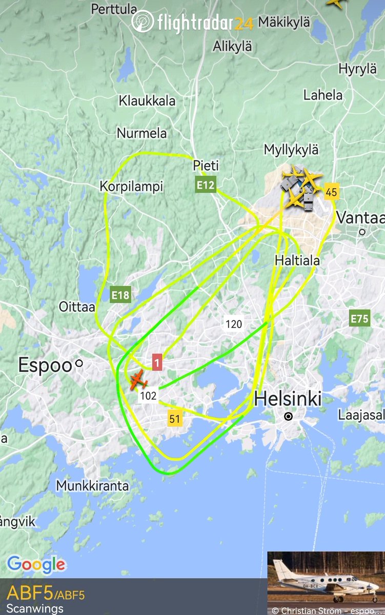 MiiHult's tweet photo. #Scanwings mittailee tällä kertaa #HelsinkiVantaa'n kiitotien 04R ILS-tarkkuusmittarilähestymisjärjestelmää. #ilmailu #avgeek #Fintraffic #lennonjohto #lennonvarmistus #HelsinkiAirport https://t.co/X1DkSGWPed https://t.co/QDm1TR3bEB