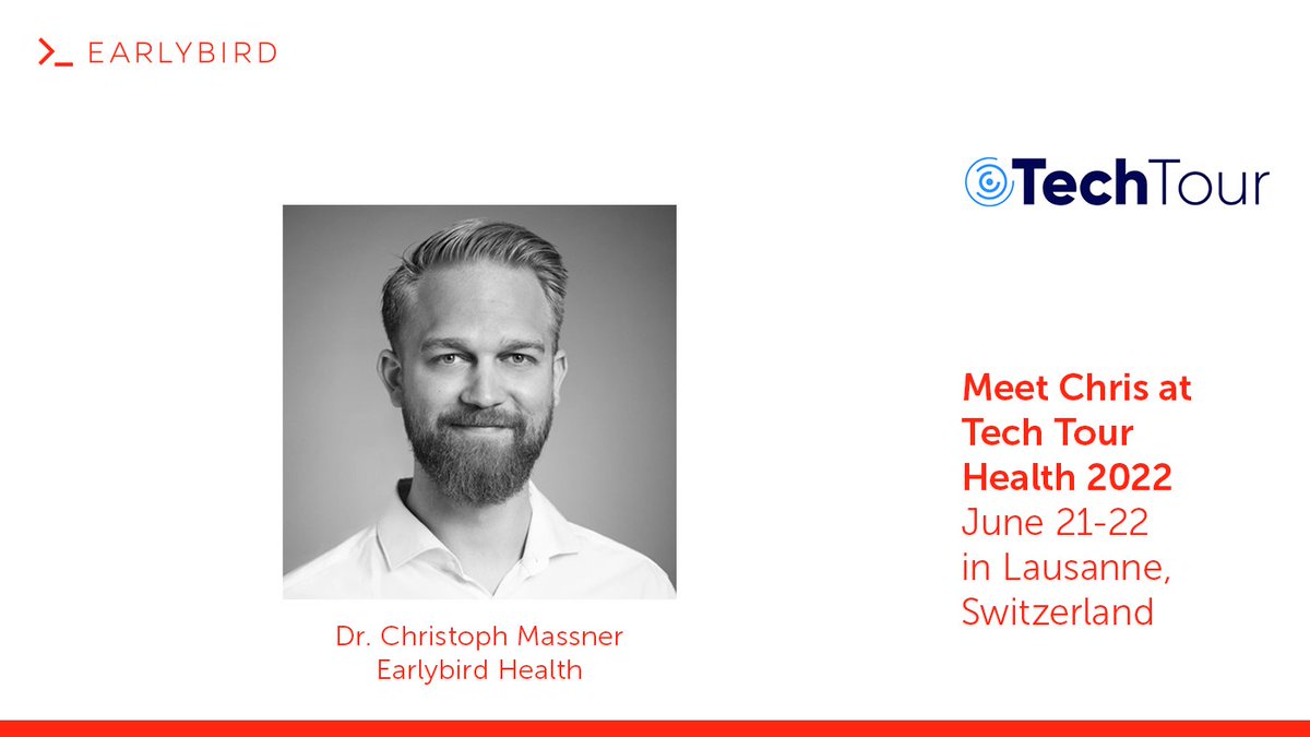 EarlybirdVC's tweet photo. 🇨🇭@TechTourHQ Health 2022 is returning for a 13th edition to Lausanne, #Switzerland.

🤝 Build long-lasting relationships with international #investors &amp; #entrepreneurs in the #HealthTech field.

🗓June 21-22: Meet @ChrisMassner from Earlybird Health!

👉🏽 https://t.co/LofQwzkxUT https://t.co/DkTIFPh1d3