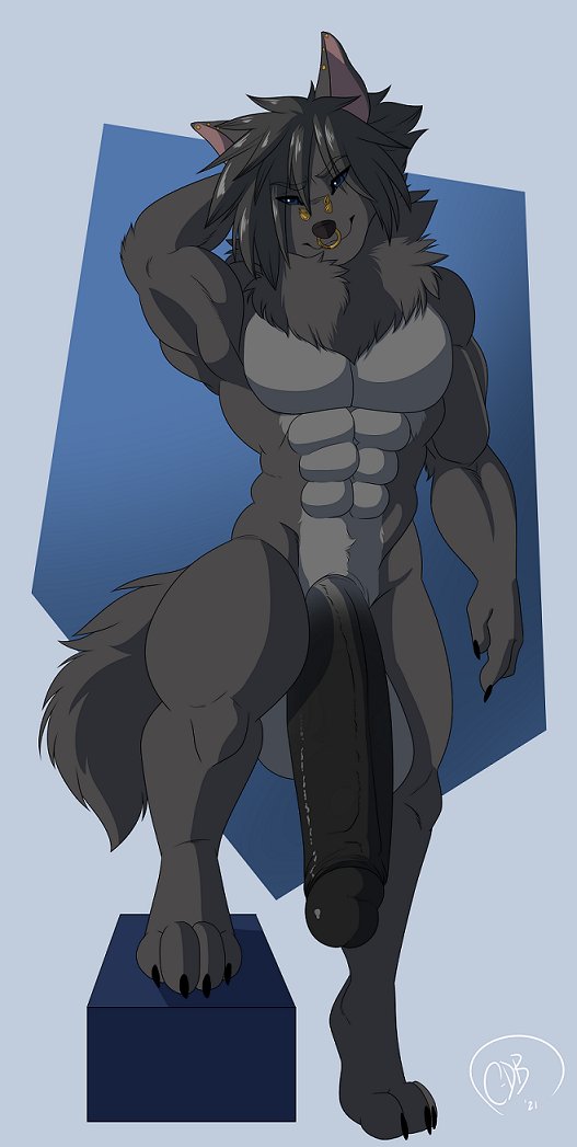 Standing around an showing the goods
Art by Calheb 
furaffinity.net/user/calheb-db/