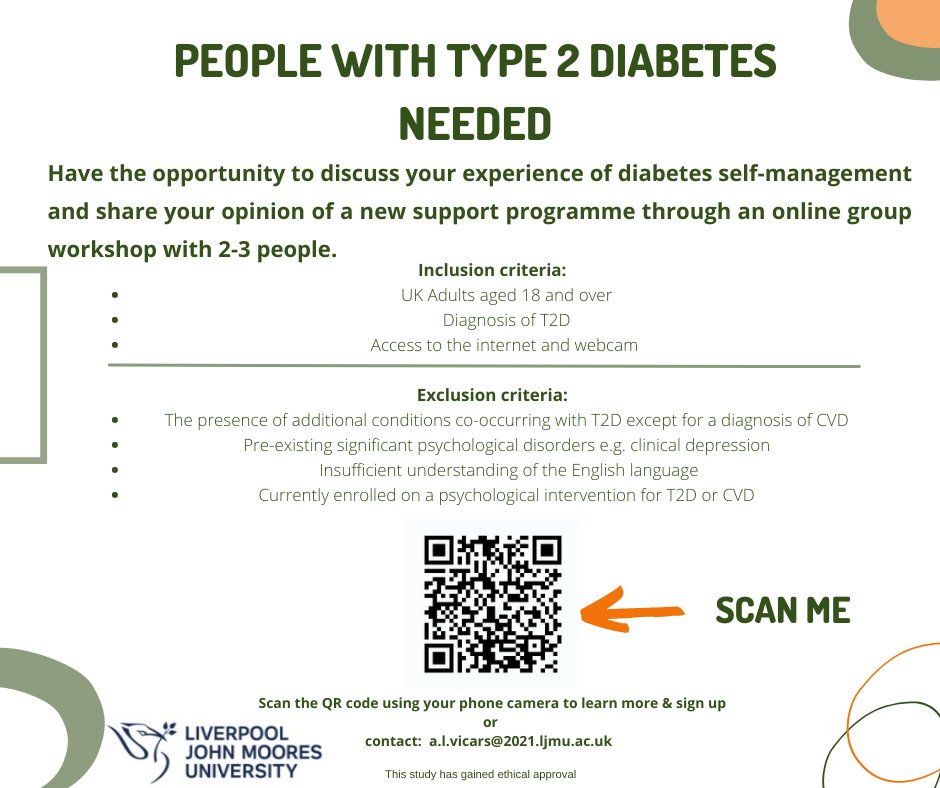 AmyVicars's tweet photo. It is so important for those living with T2D to share their experiences of living with the condition so that we can create new programmes to support them. 1-1.5 hr workshops are taking place online over the next few weeks. Sign up👉https://t.co/FCFoJaQjmz  
#T2D #diabetesresearch https://t.co/dCDL0NUKD2
