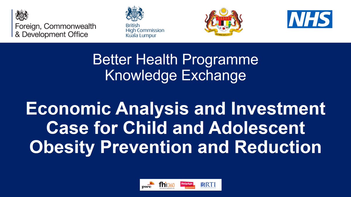aaronkual's tweet photo. Child and adolescent obesity is a challenge globally, including in 🇲🇾&🇬🇧. Delighted to hear the discussions from experts on this topic, including findings from the global #BetterHealthProgramme on healthcare cost savings, DALY averted and ROI for interventions in 🇲🇾. https://t.co/IsEi2ICdsB