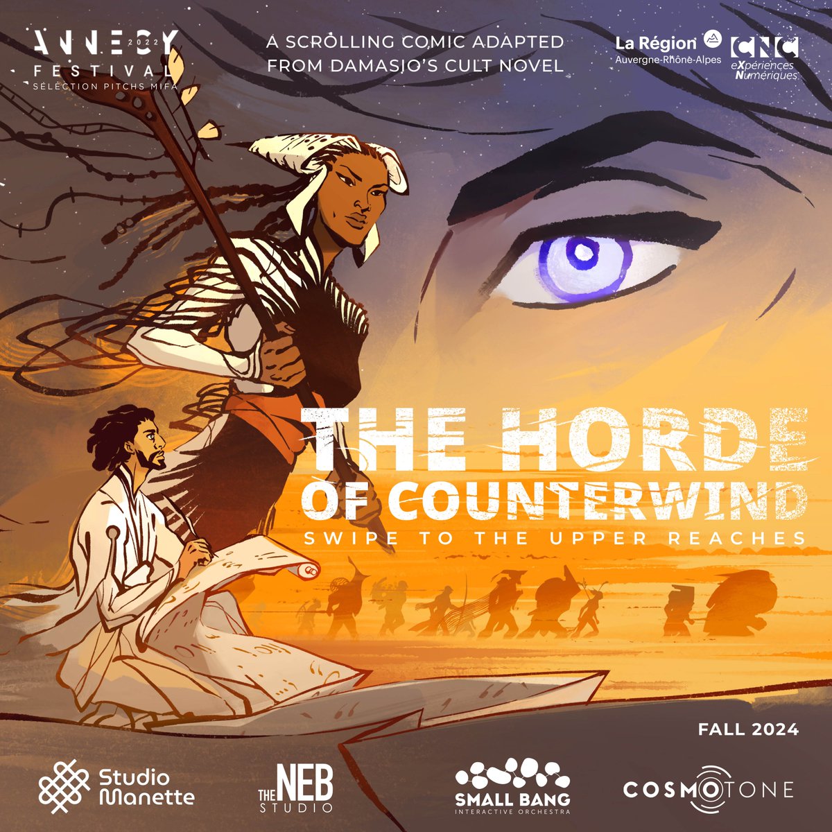 And here is the official poster for The Horde of Counterwind, the immersive digital comic ! ✨

Look out for our pitch tomorrow in Annecy's MIFA ! 

#AnnecyFestival #MIFA #Annecy2022