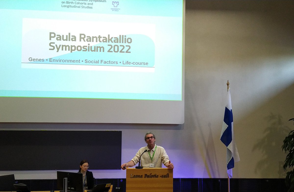AnnaPulakka's tweet photo. ...and Paula Rantakallio Symposium 2022 is on! @SylvainSebert giving the welcoming words. #PRKS @UniOulu #BirthCohorts https://t.co/zyEci9tOvs