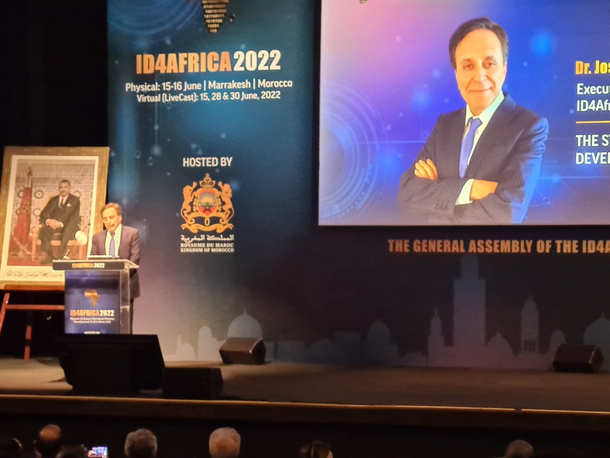 MkpeAbang's tweet image. Dr. Joseph Atick, Chairman, #ID4AfricaMovement, delivering his welcome address to declare the 2022 AGM, holding in Marrakesh, Morocco, open.
