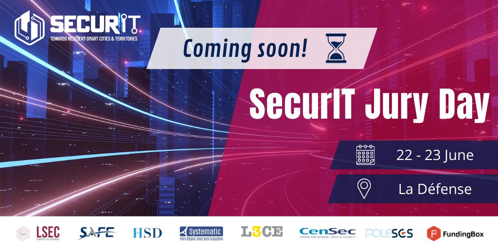 🎉30 consortia led by 64 european SMEs passed the SecurIT pre-selection!
📅Getting ready for #JuryDay - On 22 &amp; 23 June 2022 they will pitch their innovative projects in front of the SecurIT jury at <a href="/CatalyseurPOLD/">Catalyseur de l'Innovation et de l'Entrepreneuriat</a>  in Paris! Good luck to all participants!
#Securing #SmartCities