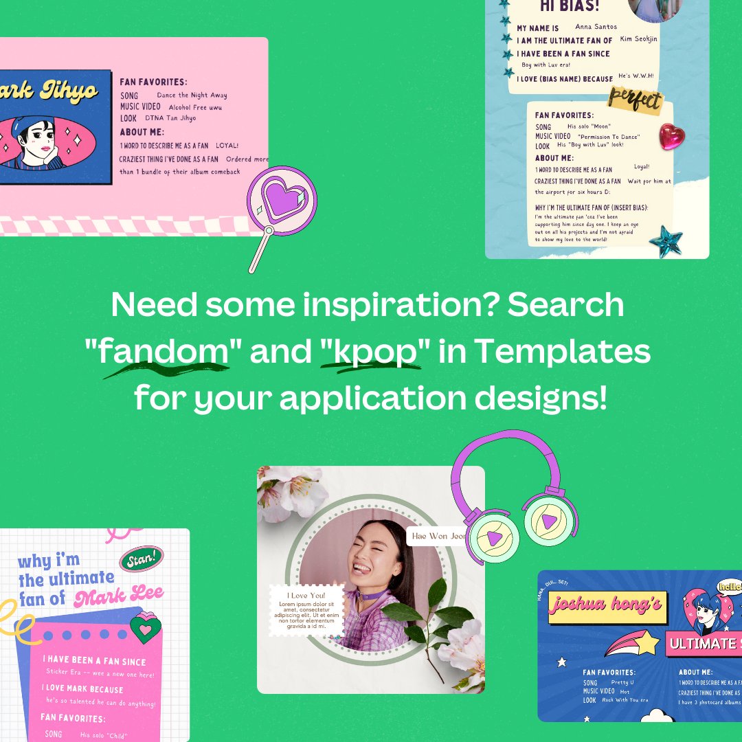 canva_ph's tweet image. ✨ Calling all stans! ✨ It's time to show us why you're the ultimate fan of your bias for a chance to get an album, special fandom merch items and Canva Pro. 🎉 

#ultimatestanwithcanva 
#canvaph