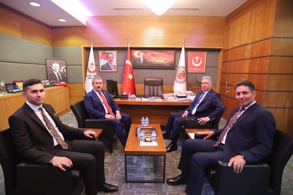 TurkmeneliTurku's tweet photo. Irak Türkmen Cephesi Kerkük Milletvekili Erşat Salihi ve Türkmeneli Dernekler Federasyonu Başkanı Mehmet Tütüncü'den Büyük Birlik Partisi Genel Başkanı Mustafa Destici'yi TBMM'deki ofisinde ziyaret etti. https://t.co/t5mPWr6PVU
