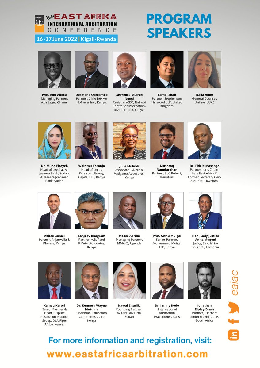 Rwanda_Bar's tweet image. #RwOT beforehand @CHOGM2022, Kigali will be hosting the 9th edition of East Africa International Arbitration Conference @eaiac from 16th to 17th June 2022 at @kigaliserena. @Rwanda_Bar as a host strategic partner gives a warm welcome to the participants @moisenkunda @KiacRwanda